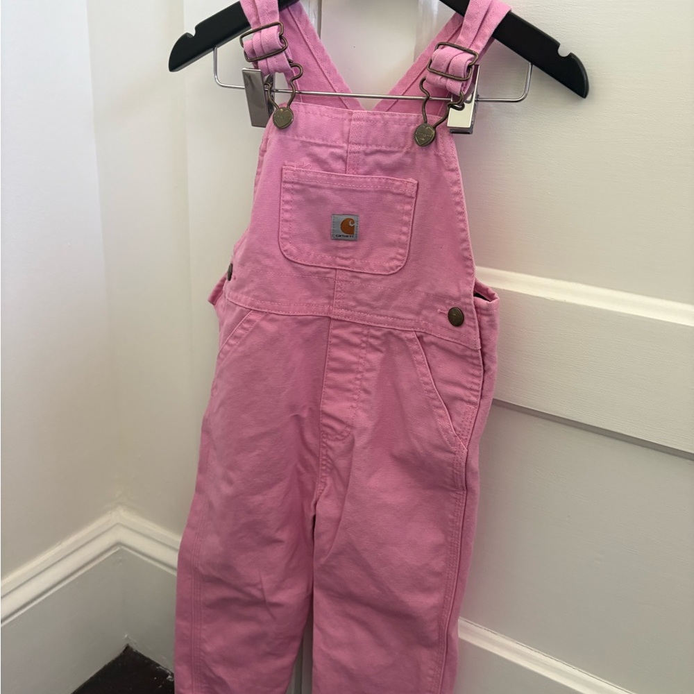 Carhartt Pink Kids' Overalls with Front Bib Pocket